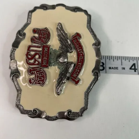Harley Davidson Flying Eagle Belt Buckle MADE IN USA EST. 1903 Enamel 901 - Picture 4 of 4
